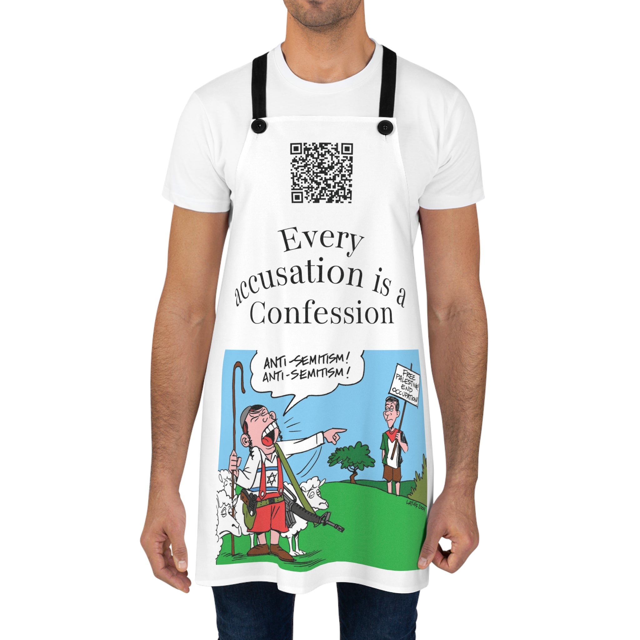 “Every Accusation Is a Confession” Apron — Conversation-Starter Cooking Apron for Home Chefs, BBQs & Classes