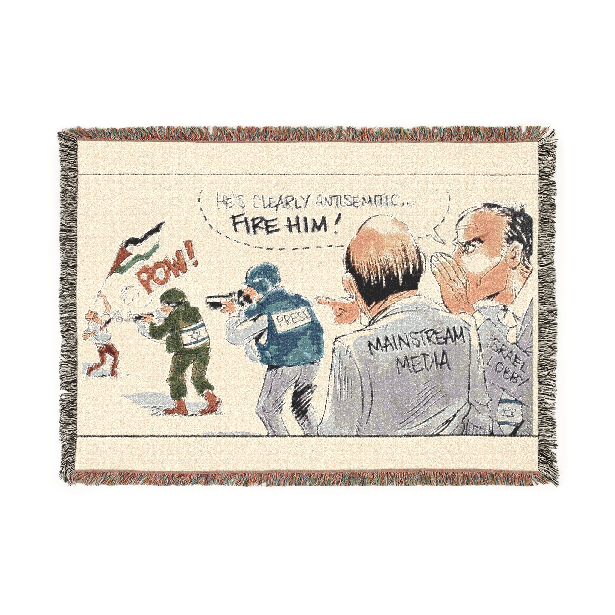 Mainstream Media” 100% Cotton Blanket — Woven Tapestry Throw