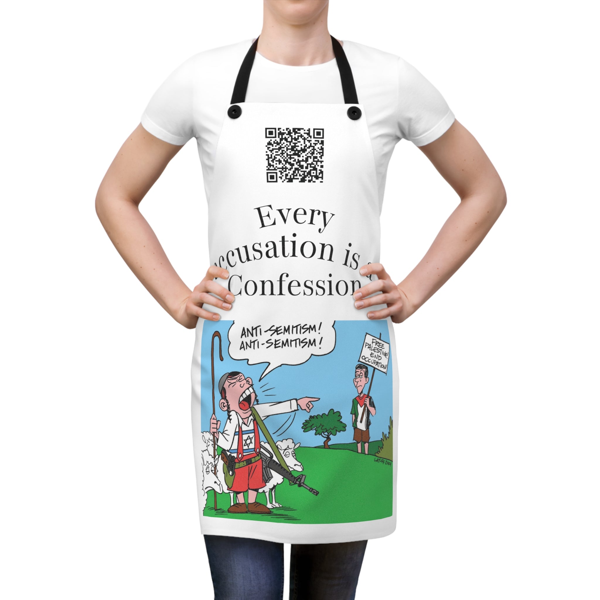 “Every Accusation Is a Confession” Apron — Conversation-Starter Cooking Apron for Home Chefs, BBQs & Classes
