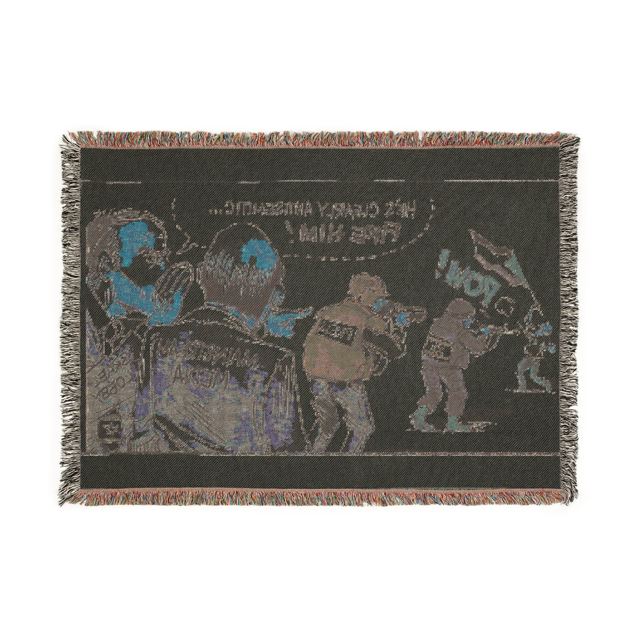 Mainstream Media” 100% Cotton Blanket — Woven Tapestry Throw