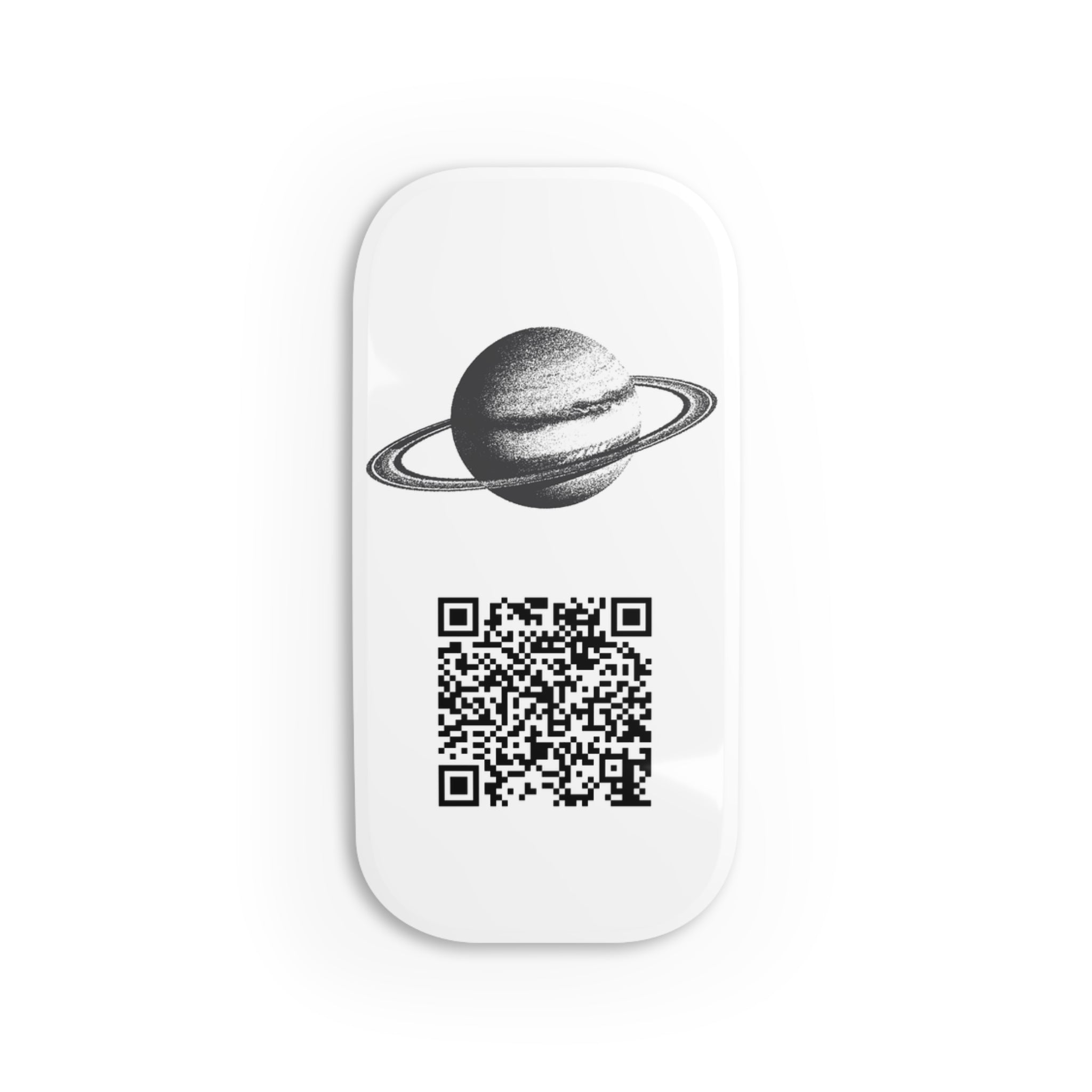 Orbit Link™ Phone Grip & Stand — Saturn Artwork + Scannable QR